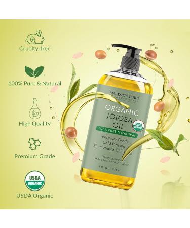 Buy MAJESTIC PURE Organic Jojoba Oil - 100% Pure Cold Pressed & Hexane Free for Skin Hair & Nails - 8 Fl Oz - International Shipping Available - Buy Online on GoSupps.com