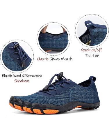HIITAVE Men's Barefoot Water Shoes - Quick Dry Aqua Socks for Outdoor Sports - Navy, Size 11 - Buy Online on GoSupps.com