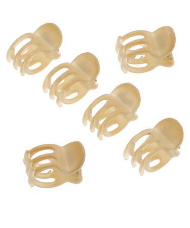 Camila Paris CP3084 French Hair Clip for Women, Set of 6 Extra Small Beige Girls Hair Claw Clip Jaw Fashion Durable Styling Hair Accessories for Women, Ladies Strong Hold Grip Clamp, Made in France