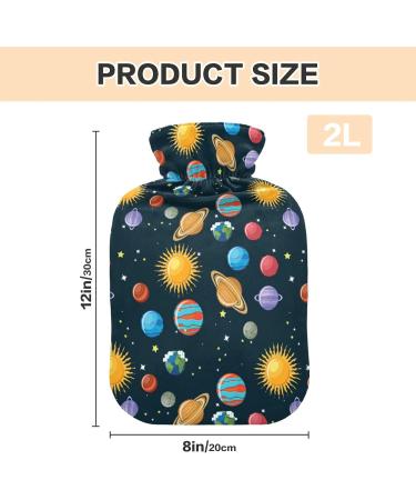 Planetae Space Heat Bottle with Cover - 2L Pain Relief Water Bag for Adults | Solar System Design - Buy Online on GoSupps.com