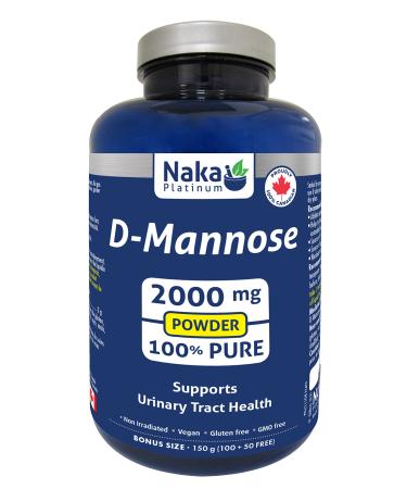 Naka Platinum D-Mannose 2 000 mcg Supports Urinary Tract Health 150 g BONUS SIZE (100+50 FREE)