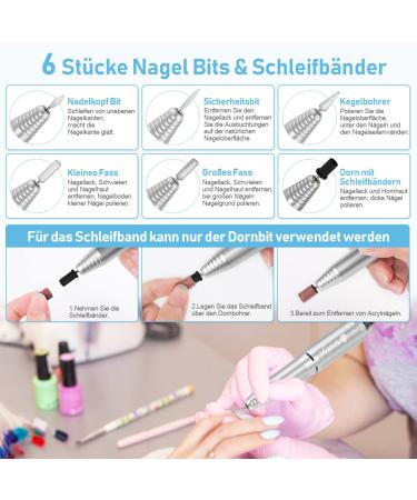 Buy Weiyi Electric Nail Miller Set - Professional Nail Care Device | Low Vibration 20 000 RPM 6 Drills & 106 Grinding Sleeves - International Shipping Available - Buy Online on GoSupps.com