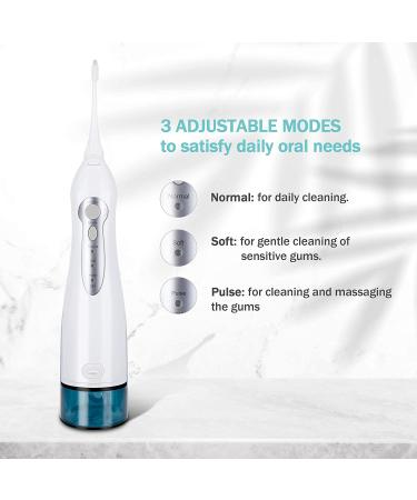 Initio 300ML Cordless Water Flosser - 3 Modes, 6 Tips, IPX7 Waterproof | Rechargeable Teeth Cleaner for Home and Travel - Buy Online on GoSupps.com
