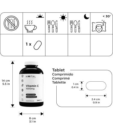 HIVITAL Vitamin C 1000 mg 240 tablets for 8 months of treatment - Buy Online on GoSupps.com