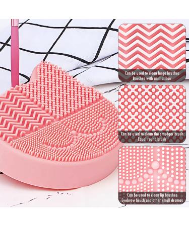 Silicone Cat Shaped Brush Cleaner Pad - 2 in 1 Makeup Brush Cleaning Mat & Drying Holder | Portable Pink Cosmetic Organizer - Buy Online on GoSupps.com