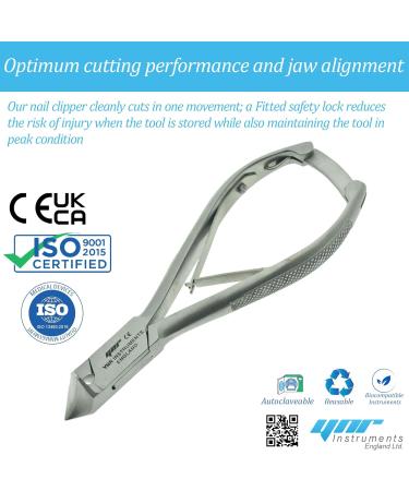 YNR Toenail Clippers by YNR Instruments England - Podiatry Tool German Forged - 5.5 inch Cantilever Nail Nippers to Cut Thick Toe Nails - Hospital Grade - 14cm - Buy Online on GoSupps.com