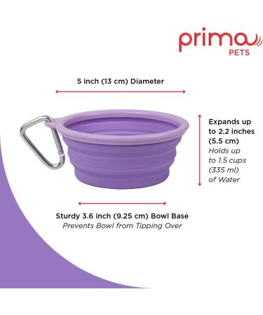 Prima Pet Collapsible Silicone Travel Bowl for Dog and Cat - Small (1.5 Cups) - Purple - Buy Online on GoSupps.com