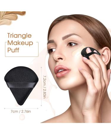 Triangle Makeup Powder Puff - Soft Reusable Velours Sponge Pads (6 Pieces | Pink & Black) | International Shipping - Buy Online on GoSupps.com