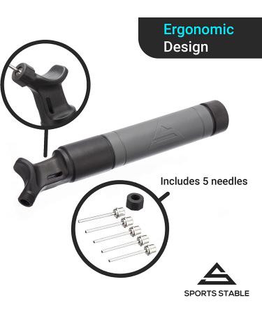 Sports Stable Ball Pump with 5 Needles - Push and Pull Inflation Device for Basketball, Football, Soccer, Volleyball & More - Buy Online on GoSupps.com