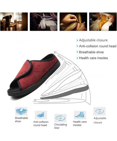 ZXAY Open Toe Diabetic Sandals - Men's & Women's Walking Shoes for Swollen Feet - Grey - Size 39 Men 6/Women 7 - Buy Online on GoSupps.com