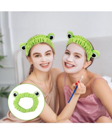 Frog Face Wash Headband Makeup Headband Frog Eye Elastic Spa Cute Headband Funny Green Head Wrap Creative Hair Accessories for Women Girls Washing Face Shower Beauty Skincare - Buy Online on GoSupps.com