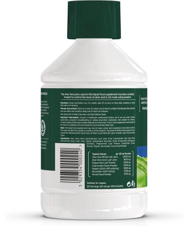 Aloe Pura Aloe Vera Peppermint & Chamomile Juice 500ml - Vegan Digestive Enzymes Supplement - Buy Online on GoSupps.com