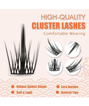 ETVITE DIY Eyelash Extensions 48 Clusters | 3D Effect C Curl | Wispy Spikes Plus Style | Reusable & Long Lasting | Natural Look Individual Lashes - 14mm - Buy Online on GoSupps.com