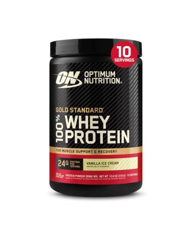 Optimum Nutrition Gold Standard 100% Whey Protein Powder Vanilla Ice Cream 0.68 Pound (Pack of 1) Vanilla Ice Cream 10.9 Ounce (Pack of 1)