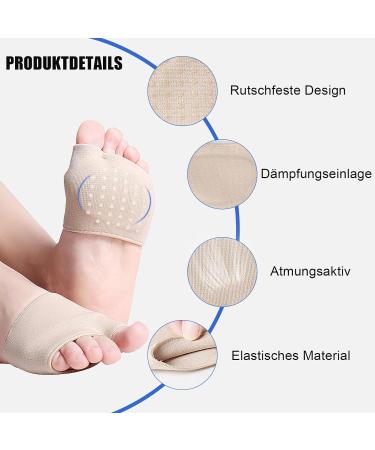 Zakasa Midfoot Cushion & Forefoot Pads - Gel Silicone Football Cushions for Men & Women - Soft Anti-Slip Size L - 1 Pair Skin Color - Buy Online on GoSupps.com