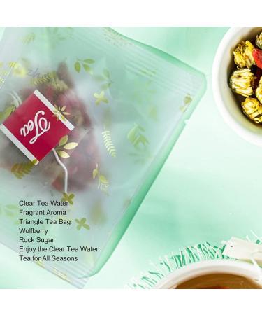 DEWIN Tea 10 Count Tea Chrysanthemum Flower Leaves Wolfberry Hot Cold Brew Triangle Bag for Home Office - Buy Online on GoSupps.com