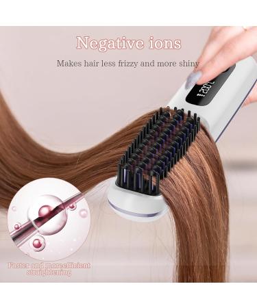 Buy Cordless Hair Straightener Brush - Portable Lightweight Anion Ceramic Coating for Women | Travel Styling & Anti-Scald Design - Buy Online on GoSupps.com