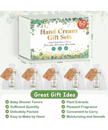 50 Sets Baby Shower Hand Cream Bulk Gifts | Bridal Shower & Baby Shower Favors with Thank You Cards & Organza Bags | Perfect Thank You Gifts for Women & Coworkers - Buy Online on GoSupps.com
