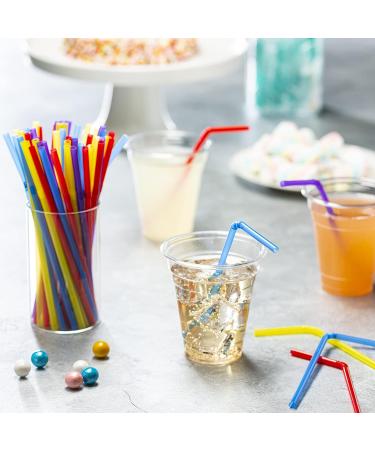 500 Count 7.75 Flexible Disposable Plastic Drinking Straws - Assorted Colors - Buy Online on GoSupps.com