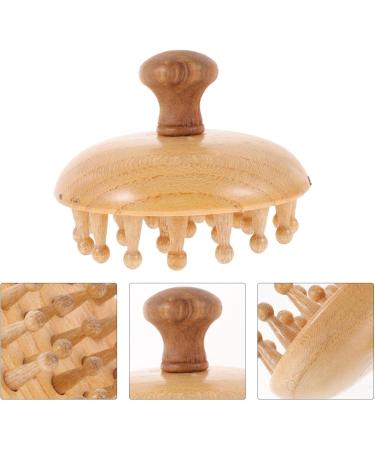 Beavorty Wooden Mushroom Shape Massage Comb - Scalp Massager Hairbrush for Wet & Dry Hair | Gua Sha Tool for Hair Care - Buy Online on GoSupps.com