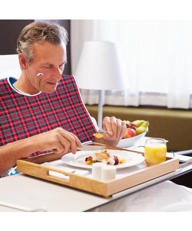 Adult Bibs for Men Women Washable Waterproof Adult Bib for Eating with Crumb Catcher Red - Buy Online on GoSupps.com