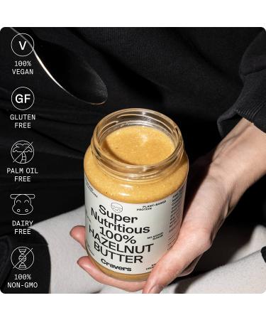 Cravers 100% Hazelnut Butter - Vegan, Gluten-Free, Keto-Friendly, No Palm Oil, Non-GMO, Sugar Free Spread - 12oz Jar - Buy Online on GoSupps.com