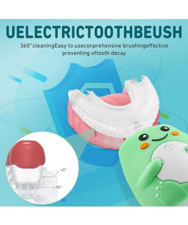 Ultrasonic Kids Electric Toothbrush with Timer & 3 Brush Heads - Rechargeable, 3 Modes, IPX7 Water Resistant - Green | Ages 7-12 - Buy Online on GoSupps.com