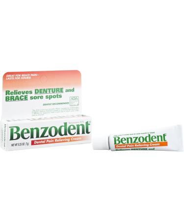 Benzodent Dental Pain Relieving Cream for Dentures and Braces 0.25 oz tube (Pack of 18) - Buy Online on GoSupps.com