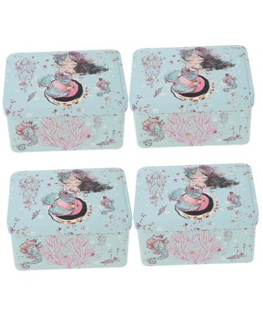 Alipis 4pcs Candy Box Multi-function Candy Case Tabletop Accessories Bead Containers Iron Europe