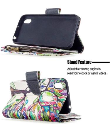 Buy Miago 9 Card Slots Leather Cover for Huawei Y5 2019 - Colorful Zipper Flip Wallet Case PU Leather Protective Pocket - Buy Online on GoSupps.com