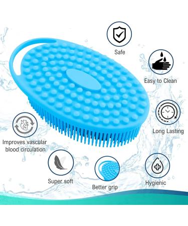 Linkidea Exfoliating Silicone Body Scrubber 4 Pack - Bath Brush for Shower Spa Massage - Skin Care Tool for Kids, Women, Men - Blue Pink - Buy Online on GoSupps.com