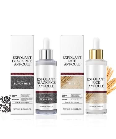 Peel Shot Glow Rice Ampoule Duo Exfoliant Au Riz Noir Et Blanc Ampoule White Rice Nettoie en Profondeur les Pores Am liore la Peau Rugueuse Hydrate en Profondeur Exfoliant Visage