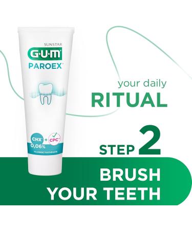 Sunstar GUM Paroex 006 toothpaste advanced gum care double antiplaque system soothes sensitive gums prevents caries 6 x 75 ml - Buy Online on GoSupps.com