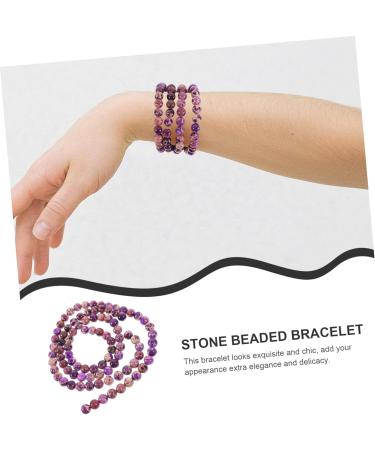 COHEALI 2pcs Beads Stone Beaded Bracelet Beaded Necklace Bead Bracelet Beaded Decor Beaded Jewelry Stone Jewelry Purple 0.80X0.80X0.80CM - Buy Online on GoSupps.com