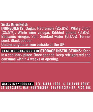 Janda Smoky Onion Relish 215g | Handcrafted in Small Batches for Barbecue Lovers and Vegans | Made in the UK - Buy Online on GoSupps.com