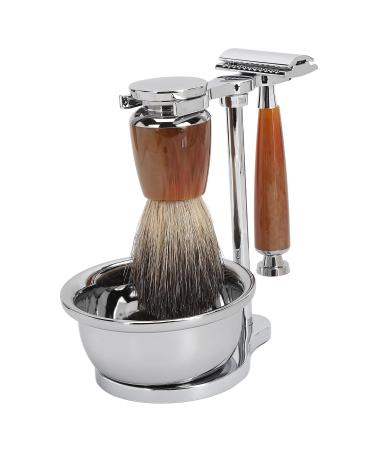 Men's Shaving Brush Set | Professional Safety Grooming Kit | Beard Brush Trimmer Soap Stand & Bowl | Vintage Style - Buy Online on GoSupps.com
