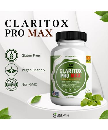 Claritox Pro Max | Extra Strength Ginkgo & Red Asian Ginseng | Natural Mood Booster & Cognitive Support | 60 Veggie Capsules | Vegan & Gluten-Free (1) - Buy Online on GoSupps.com