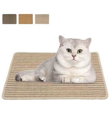 Cat Scratchers for Indoor Cats,Scratching Pad/Mat/ Carpet/Rug Outdoor,100% Natural sisal,Protect Cat's Nails, Sofa and Furniture 15.723.6inch Khaki