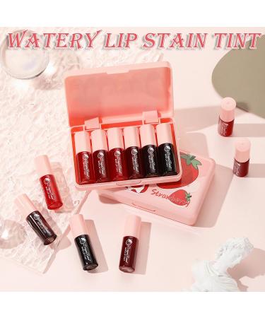 Shop 6 Colors Lip Tint Stain Mini Liquid Lipstick | Korean Moisturizing Velvet Lip Tint & Waterproof Longwear Blush - Vivid Strawberry Shades - Buy Online on GoSupps.com