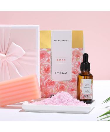 Spa Luxetique 12pcs Rose Bath Gift Set for Women - Luxury Spa Set with Bubble Bath, Body Lotion, Hand Cream - Perfect Gifts for Mom, Thank You Gifts - Buy Online on GoSupps.com