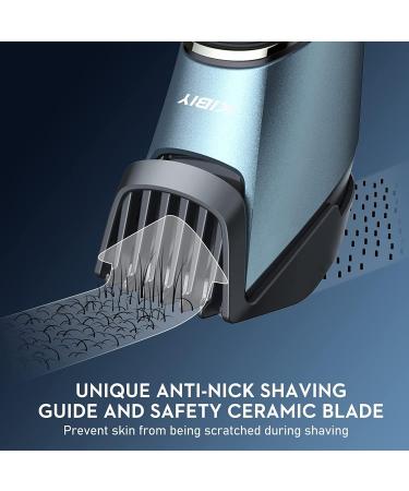 Kibiy Men's Body Groomer & Groin Hair Trimmer with LED Light - Rechargeable Wet/Dry Clippers for Pubic Area - Blue - Buy Online on GoSupps.com