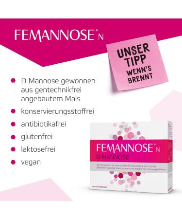 Femannose N - 14 Granules for Bladder & Urinary Tract Infection Support | 2000 mg D-Mannose Powder | Antibiotic-Free Treatment - Buy Online on GoSupps.com
