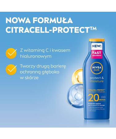NIVEA Polish Hydrating sun lotion SPF 20 200 ml - Buy Online on GoSupps.com