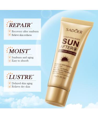 Face Suncream SPF 60 + After Sun Repair Cream Sun Screen Skincare Set with Collagen and Niacinamide Daily UVA/UVB Anti-Ageing Redness Sun Protection Combination Moisturising for Kids Women Men - Buy Online on GoSupps.com