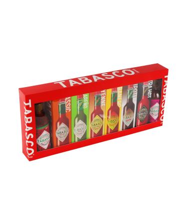 TABASCO Gift Set with Original Red Pepper, Green Jalapeño, Garlic Cayenne, Habanero, Chipotle, Scorpion (6 x 150ml) and Srira
