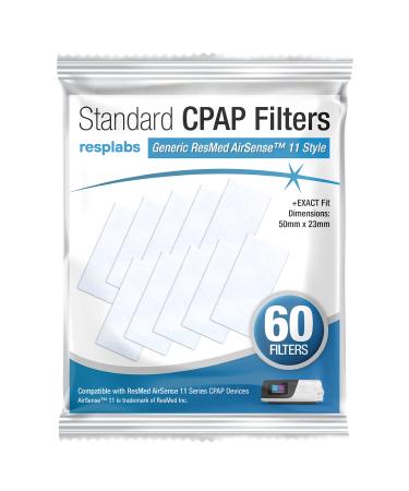 resplabs CPAP Filters - Compatible with The ResMed AirSense 11 Machine - 60 Filter Pack