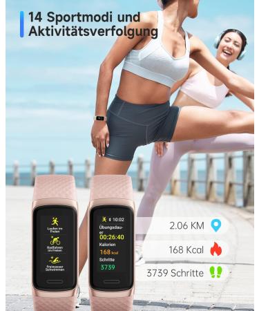 Toobur Fitness Tracker - IP68 Waterproof Activity Tracker with Heart Rate Monitor Sleep & Sports Modes - Compatible with Android & iOS - Pink Bracelet for Women - Buy Online on GoSupps.com