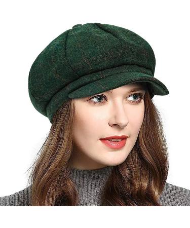 PanPacSight Women's Wool Newsboy Hat - Fall Cabbie Beret in Tweed Green - Buy Online on GoSupps.com