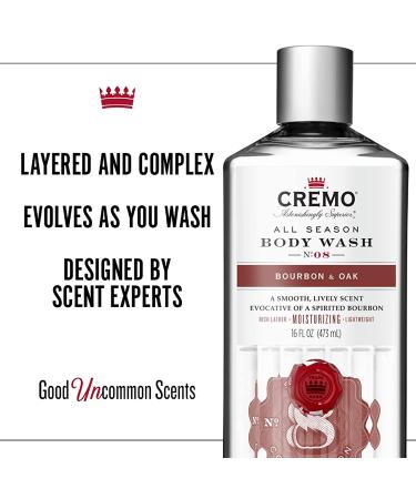 Cremo Bourbon & Oak Body Wash 16 Fl Oz (2-Pack) - Distillers Spice, Fine Bourbon & White Oak Blend - Buy Online on GoSupps.com