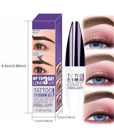 Easy Peel-Off Eyebrow Gel- Waterproof & Sweatproof Tattoo Eyebrow Gel Easy Peel Off for Women Long-Lasting Eye Brow Tinted Cream for All Skin Types (Brown) - Buy Online on GoSupps.com